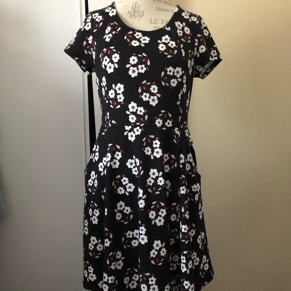 Maison Jules White Floral Skater Dress